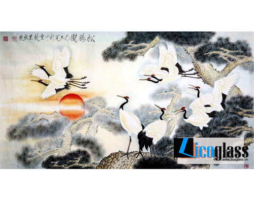 TRANH KÍNH CHIM HẠC 12
