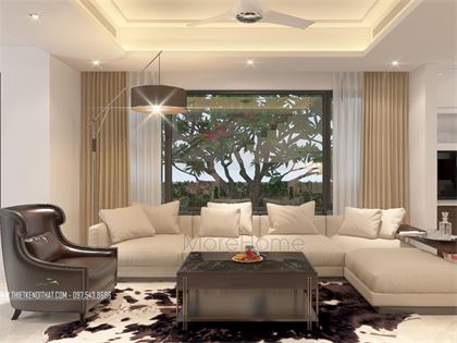 Thiết kế phòng khách biệt thự VINHOMES THĂNG LONG