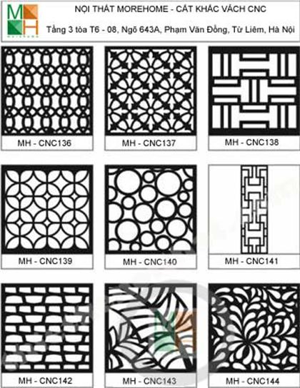 Bảng mẫu vách cnc 16