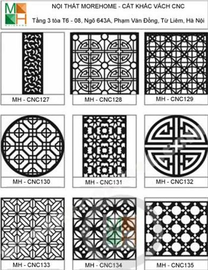 Bảng mẫu vách cnc 15