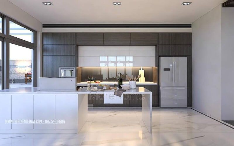 Trang trí nội thất phòng bếp hiện đại, đẹp, sang trọng cho nhà phố, biệt thự.