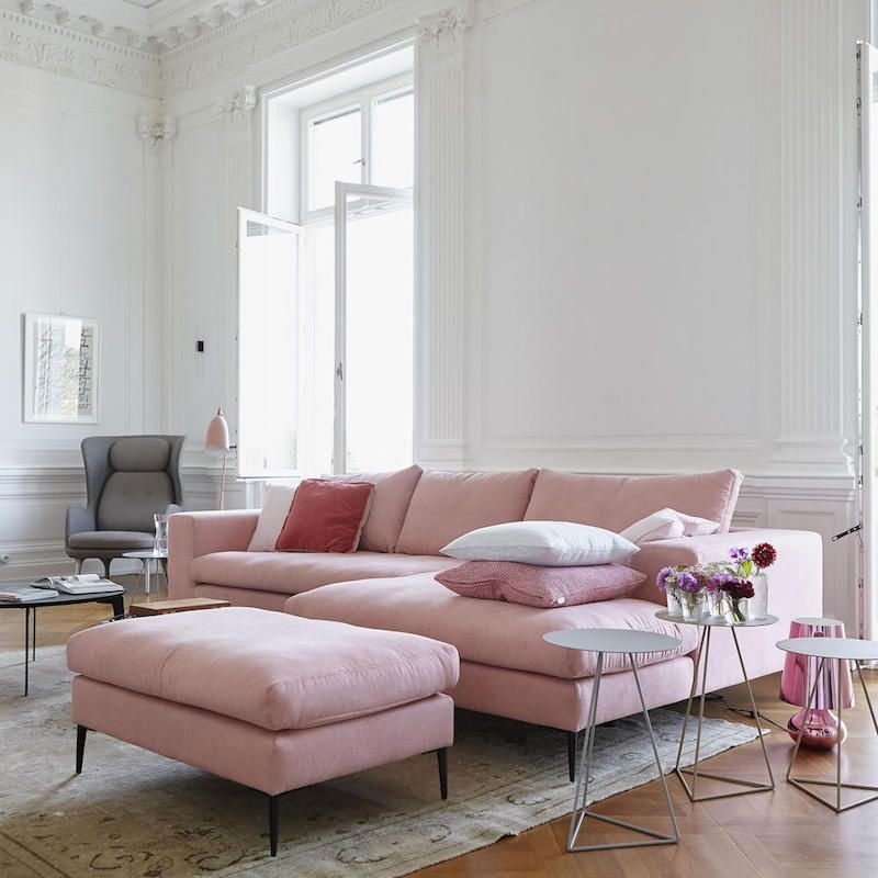 Sofa màu hồng phấn